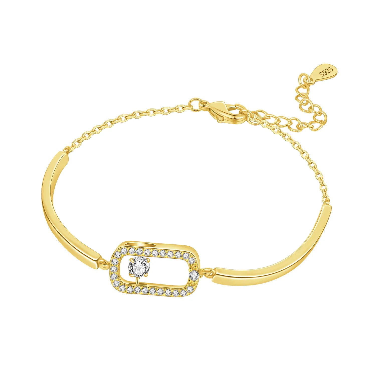 Original 925 Sterling Silver Zirconia Tennis Chain Bracelet for Women Adjustable Gold Color Hot Sale Ideal Birthday Party Gifts