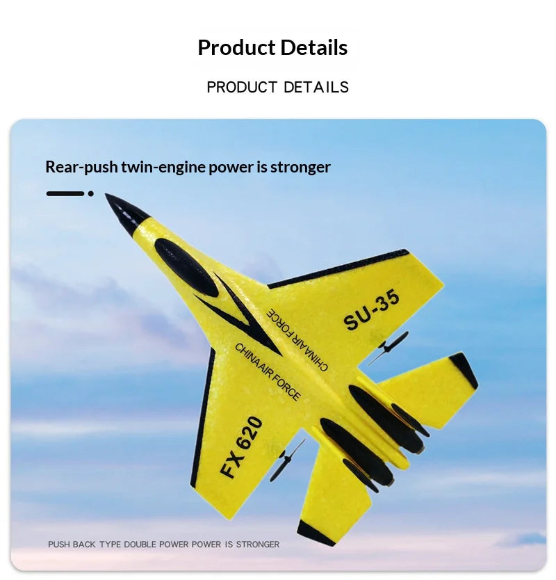 Remote Control Airplane 2.4G Remote Control Fighter Hobby Plane Glider Airplane EPP Foam Toys RC Plane Kids Gift