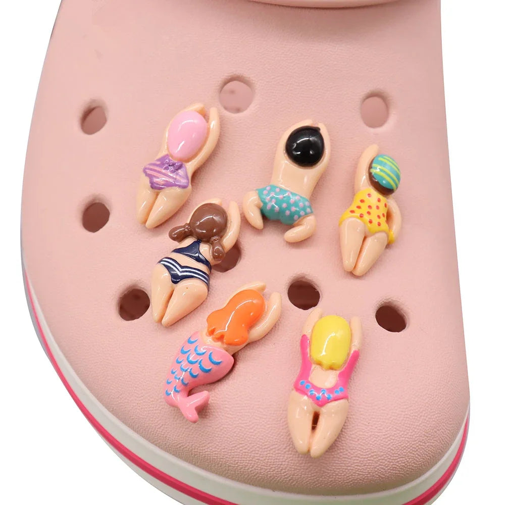 kkjoy 6PCS Resin Sports Charms – Swimming & Athletic-Themed DIY Bracelet Beads, Shoe Clips for Kids & Craft Lovers