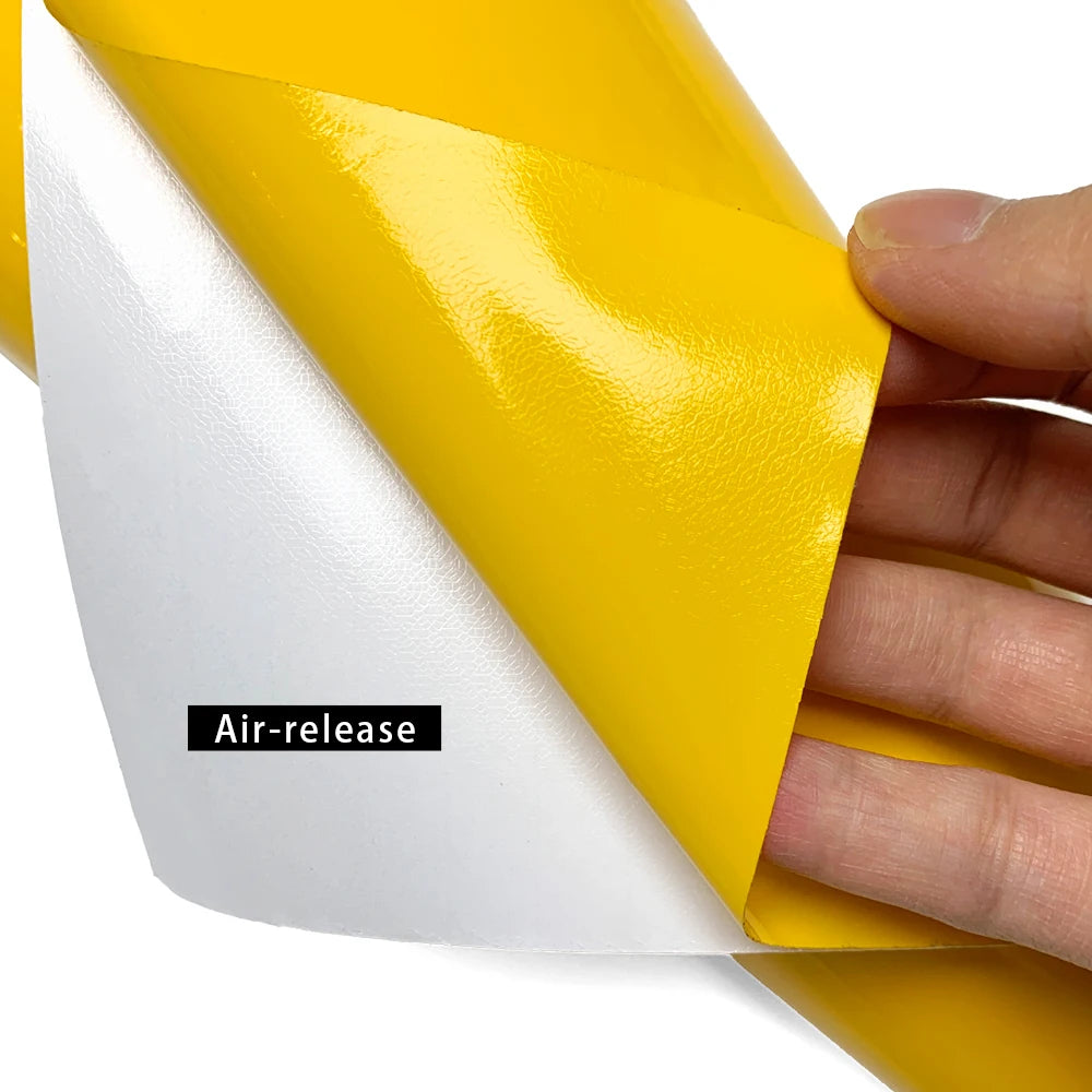 Glossy Yellow Car Covering Film Vinyl Wrap Waterproof Vinyl Auto Tuning DIY Motorcycle Stickers Decor Film for Car Accessories