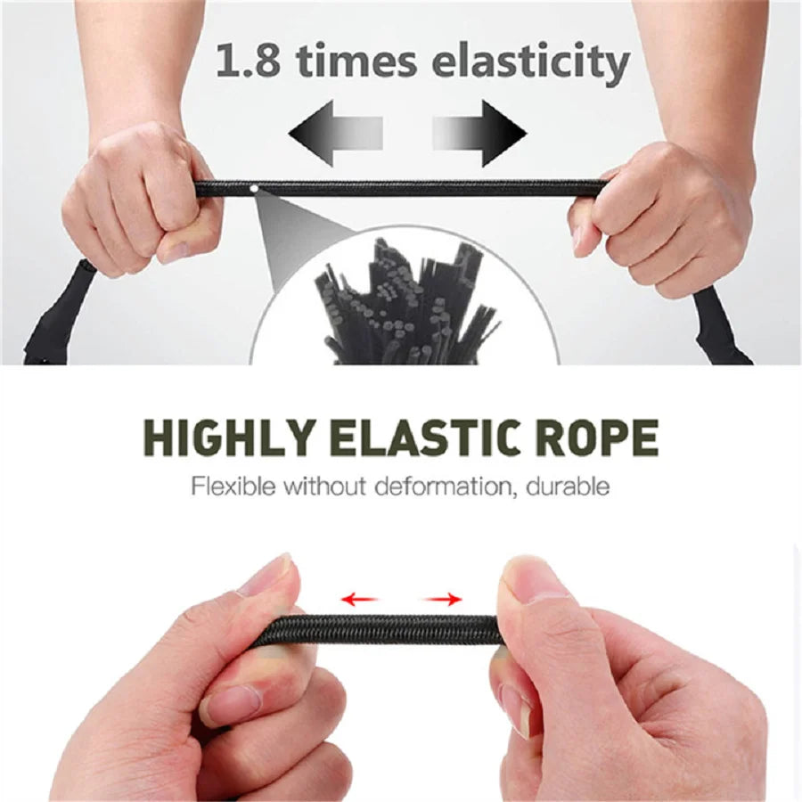 30-210cm 8mm Packing Ropes Outdoor Elastic Bungee Cords with Red Hooks Stretch Lightweight for Bikes Car Luggage Roof Rack Strap