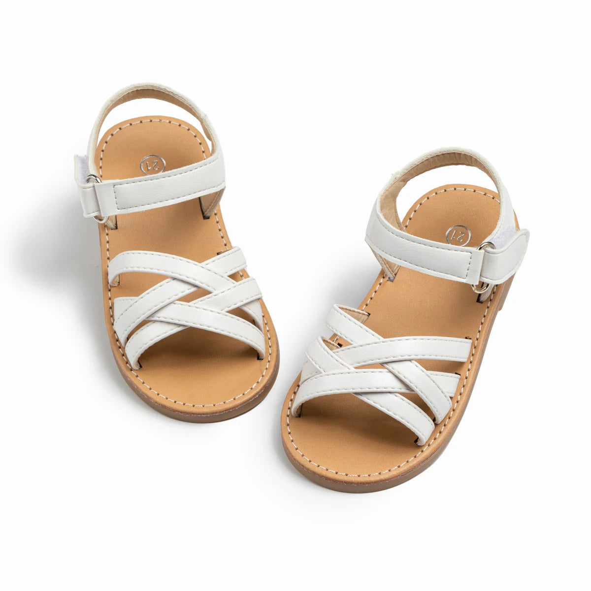 Girls Summer Sandals Kids Cross Strap Open Toe Shoes Toddler Non-slip Rubber Sole Casual Beach Princess Sandals
