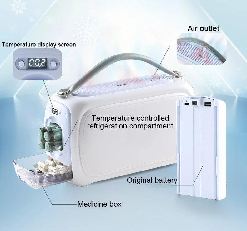 Insulin Refrigerated Box Portable Drug Storage Box Medicines Vaccines Interferon Refrigerated Containers Mini Refrigerator