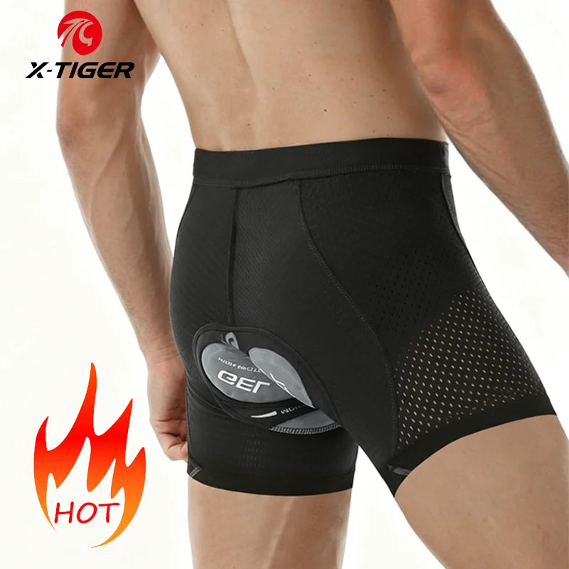 X-TIGER Men's Cycling Underwear with 5D Gel Cushioned MTB Boxer Cycling Shorts Road Cycling Underwear Cycling Equipment