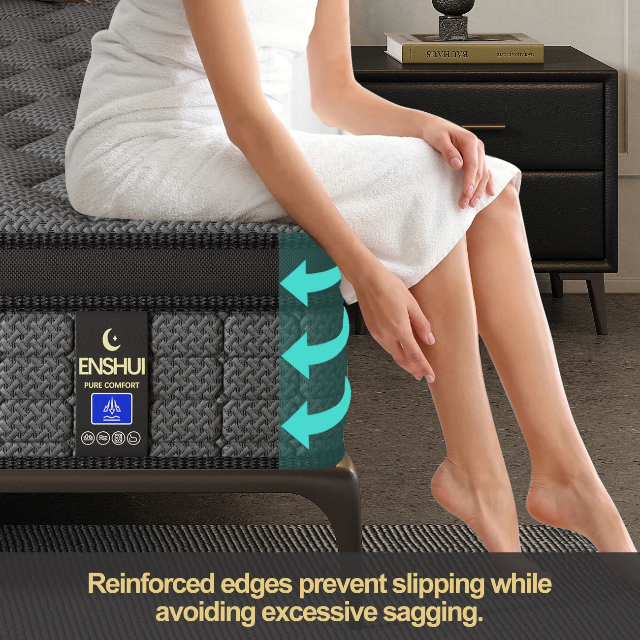 ENSHUI 12/14 Inch Queen & King Mattress In A Box – Gel Memory Foam With Cooling Technology, Medium-Firm Feel, Motion Isolation & Edge Support, Breathable Polyester Cover, Twin/Full/Queen/King Sizes, Durable & Easy To Clean