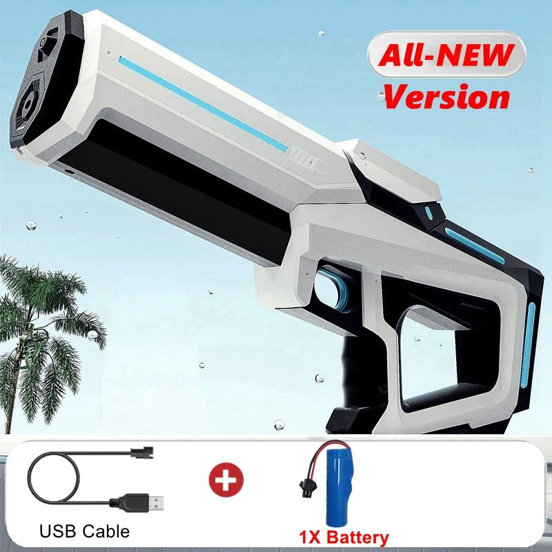 Electric Water Blaster Gun Children Automatic Water Pistol WaterGun with Led Light Summer Outdoor Game Party Toy for Adults Kids