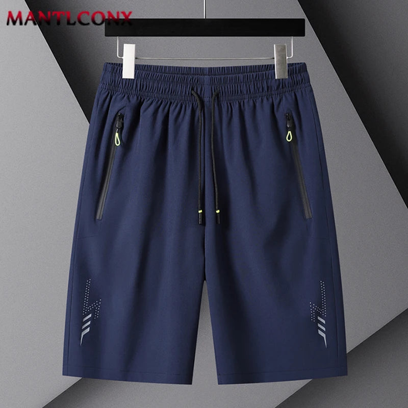 Summer Men's Shorts Cool Sportswear Running Sport Shorts Casual Bottoms Gym Fitness Training Jogging Short Pants Men Black Gray