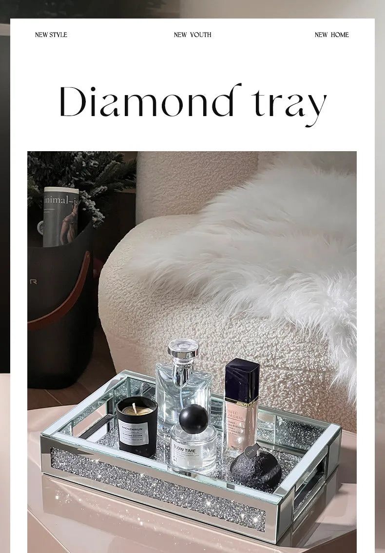 Luxury-inspired desktop skincare organizer, vanity perfume tray, and key holder