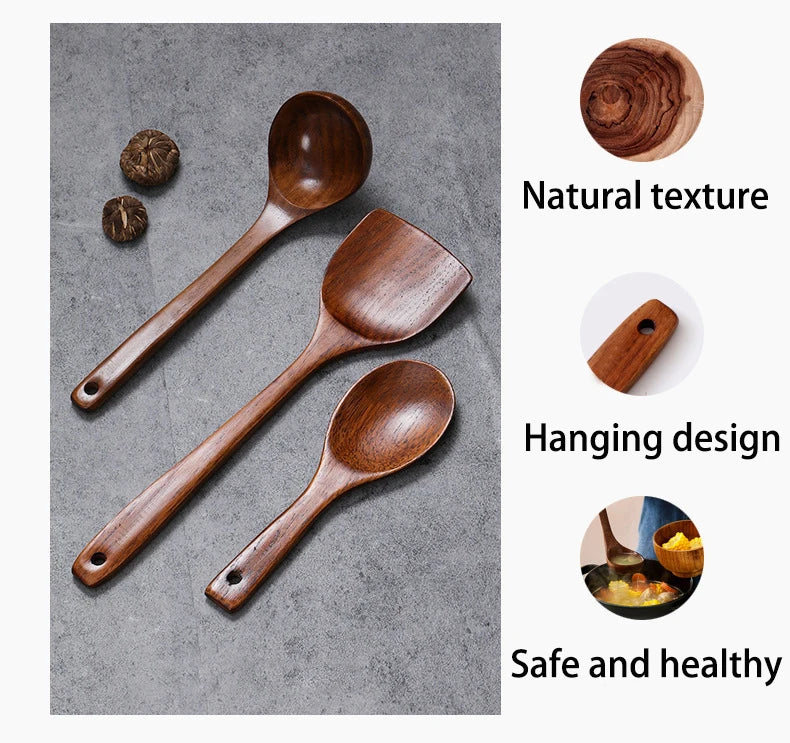Kitchenware set: cooking spatula, pot spatula, wooden spatula, spoon, stir-frying spoon, pot spatula, soup spoon, kitchen tool