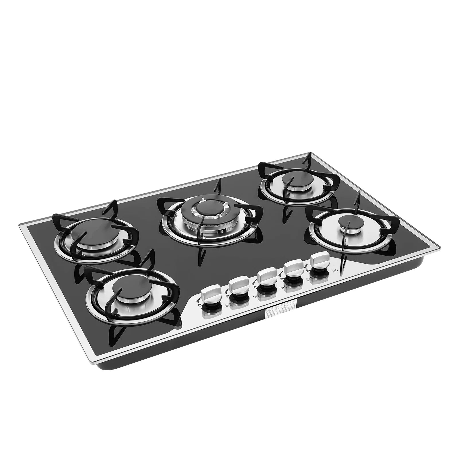 5 Burners Built-in Gas Stove, Dual Fuel NG/LPG Convertible Gas Hob, Oversized Cooking Surface 30.31*20.08” for Home Kitchens, Restaurants