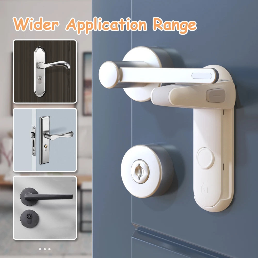Baby Proofing Door Handle Lock,Childproofing Door Knob Lock Easy to Install and Use Door Lever Lock