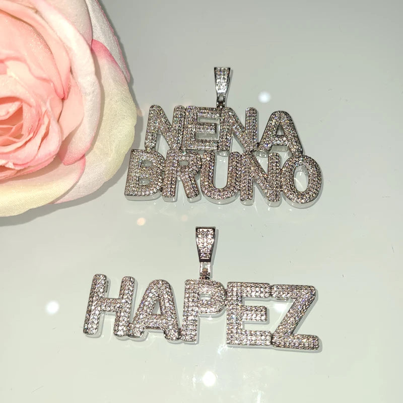 Custom Name Necklaces Personalized Word Pendants Bubble Hip Hop Jewelry Drop Shipping Factory Directly