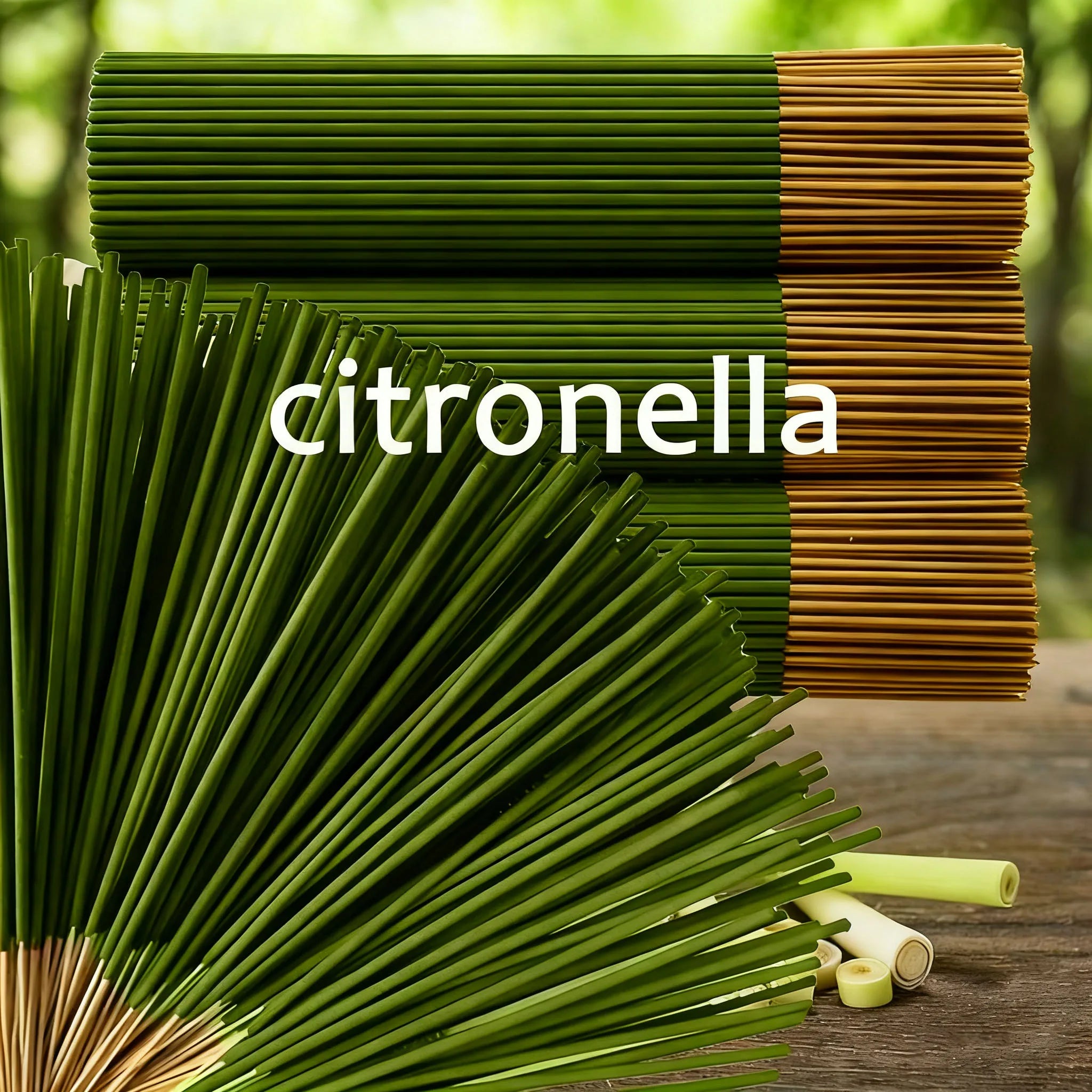 Lemongrass Sticks That Extend the Burning Time, Artificial Wooden Four-Season Fragrance, Suitable for Home, Camping, Garden, Pool and Outdoor Activities - Feng Shui to Remove Bad Energy, Purify the Air, Relax the Mind, Recycl