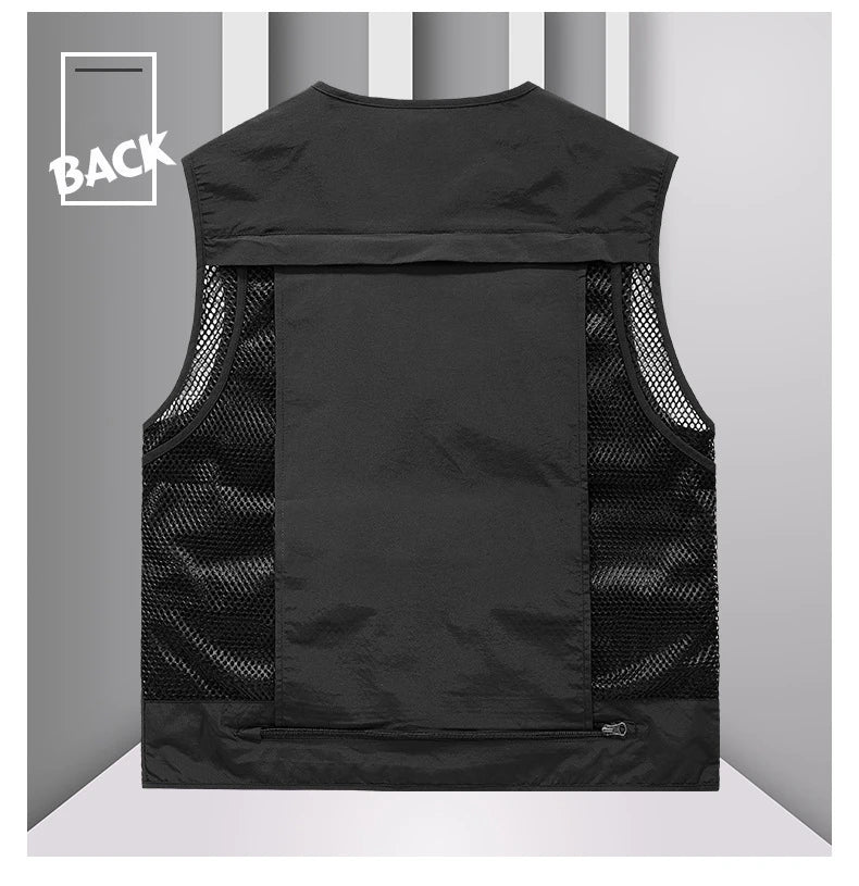 FGKKS Men Multi Pockets Vest Men's New Breathable Outdoor Fishing Vest Quality Design Leisure High Tech Male Jacket