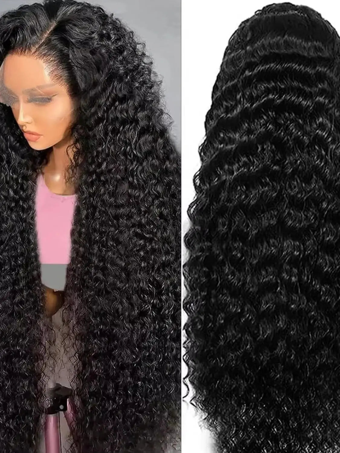 Natural Deep Wave Human Hair Wigs 40 Inch Extra Long 13x4 13x6 HD Lace Frontal Design 250 Density Voluminous Tangle Free Durable Hair Wigs