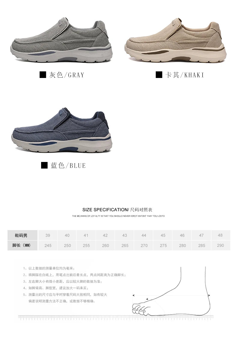 Men's Lightweight Canvas Loafers for Outdoor Hiking Camping Casual Sports Running Jogging Shoes Size 39-48
