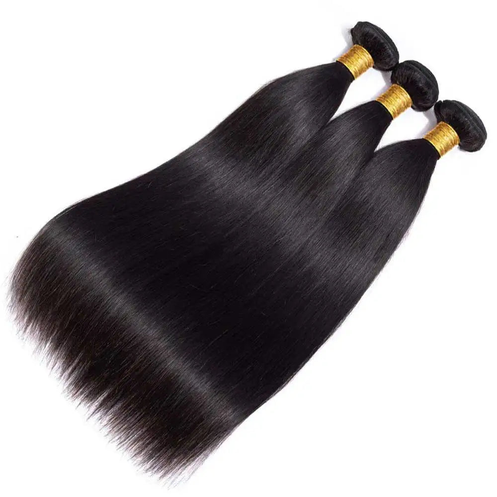 12A Brazilian Long Straight Hair 1/3/4 Bundle Deals Unprocessed Virgin Human Hair Bundles Natural Black Color 12-42 Inches