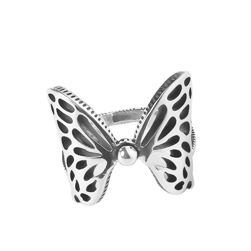 925 Sterling Silver Metal Flower Shell Geometric Rings For Women French Retro Romantic Open Thai