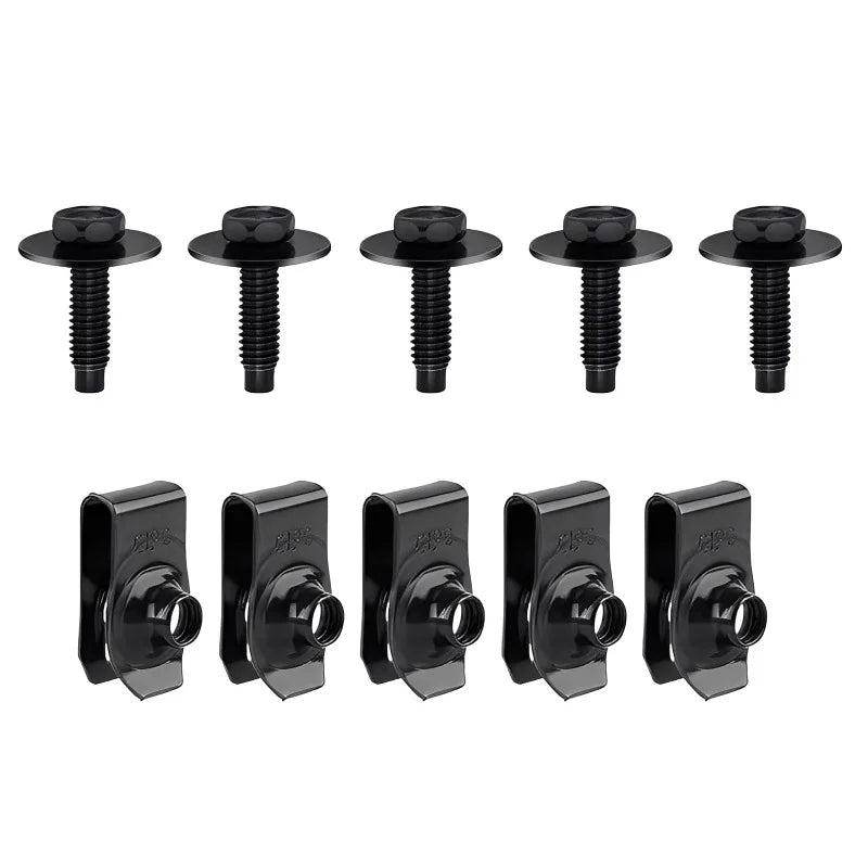Car Fender Liner Retainer Clip M6 Engine Splash Shield Screws Hex Head Bolt Washer Auto Under Cover Bumper Guard Board Fastener