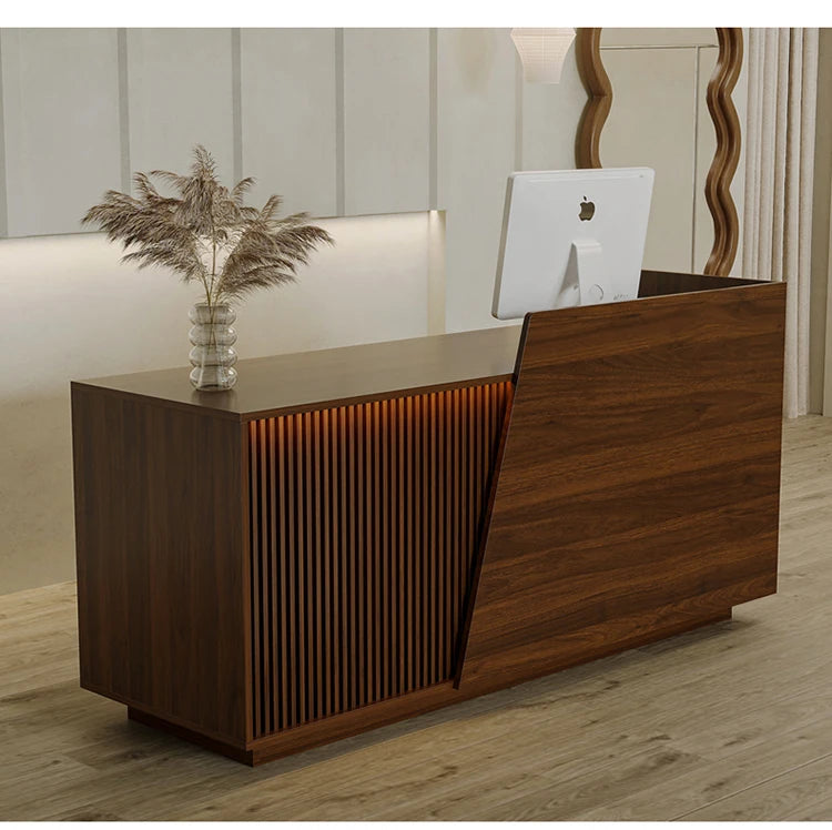 Customized Professional Reception Counter Simple Design Style Reception Desk Creative Storage Theke Empfang Office Furniture