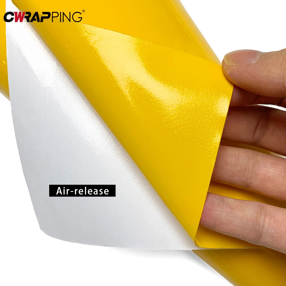 Glossy Yellow Car Covering Film Vinyl Wrap Waterproof Vinyl Auto Tuning DIY Motorcycle Stickers Decor Film for Car Accessories