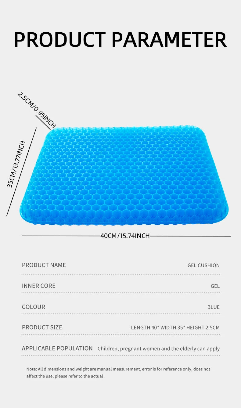 Soft and elastic silicone multi-purpose car seat cushions, detachable covers with durable zippers, anti-slip and decorative for
