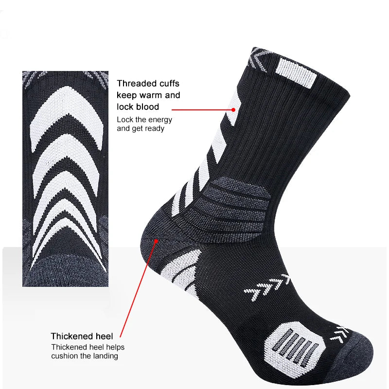 3Pairs Sport Running Socks Athletic Breathable Mesh Thick Compression Basketball Socks Sweat Absorb Professional Cycling Socks