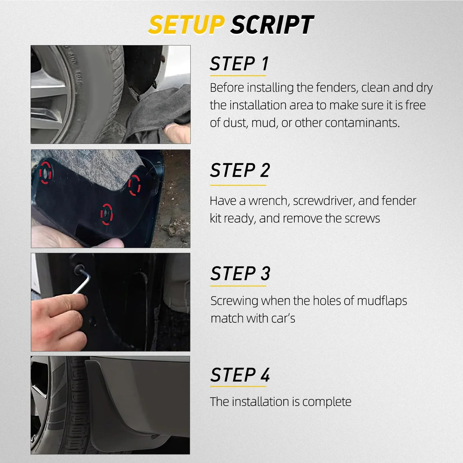 4pcs Universal Car Fender Mud Flaps Splash Guards MudFlaps Front Rear Wheel Mudguards Auto Accessories Splash Guards MudFlaps
