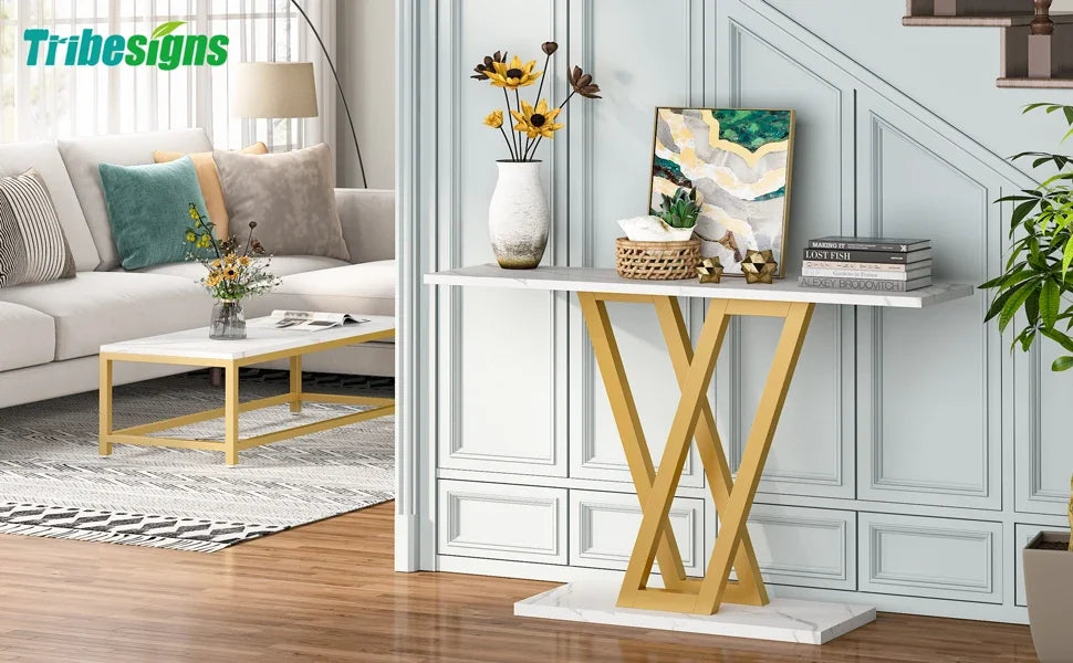 Tribesigns 110 cm Console Table Industrial Entryway Hallway Table  Living Room Furniture