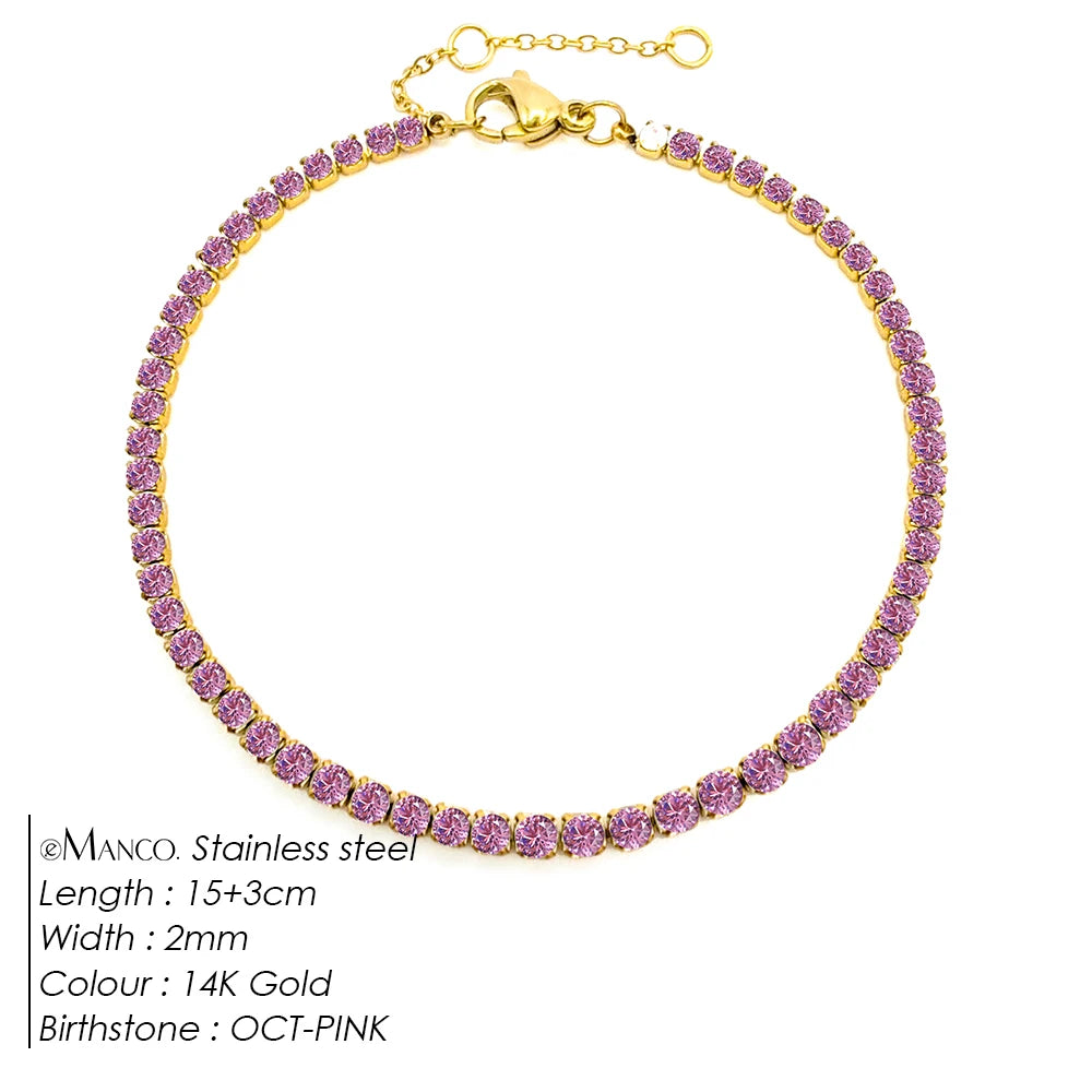 EManco Stainless Steel Women's Zirconia Tennis Bracelet Classic Bridal Accessories Wholesale
