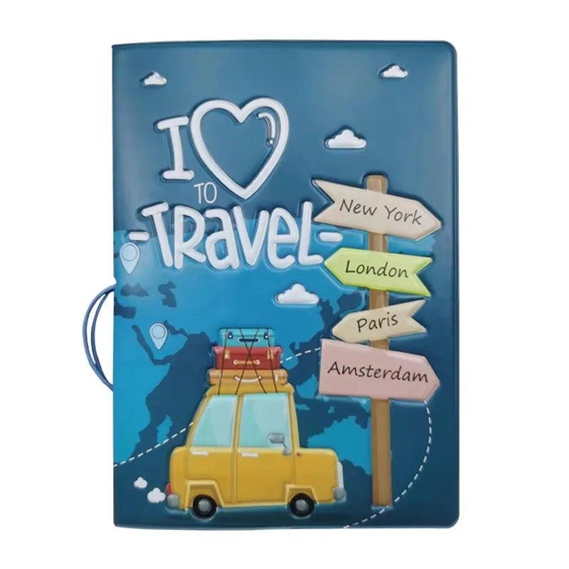 Fashion Emboss Women's Passport Cover Print Girls Boys ID Card Holder Travel Ticket Passport Case Drop Shipping
