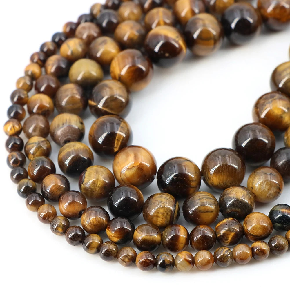 Natural Stone Beads Blue Tiger Eye Crystal Amethyst Rose Quartz Gemstone Bead for Jewelry Making Bracelet Necklace 4/6/8/10MM