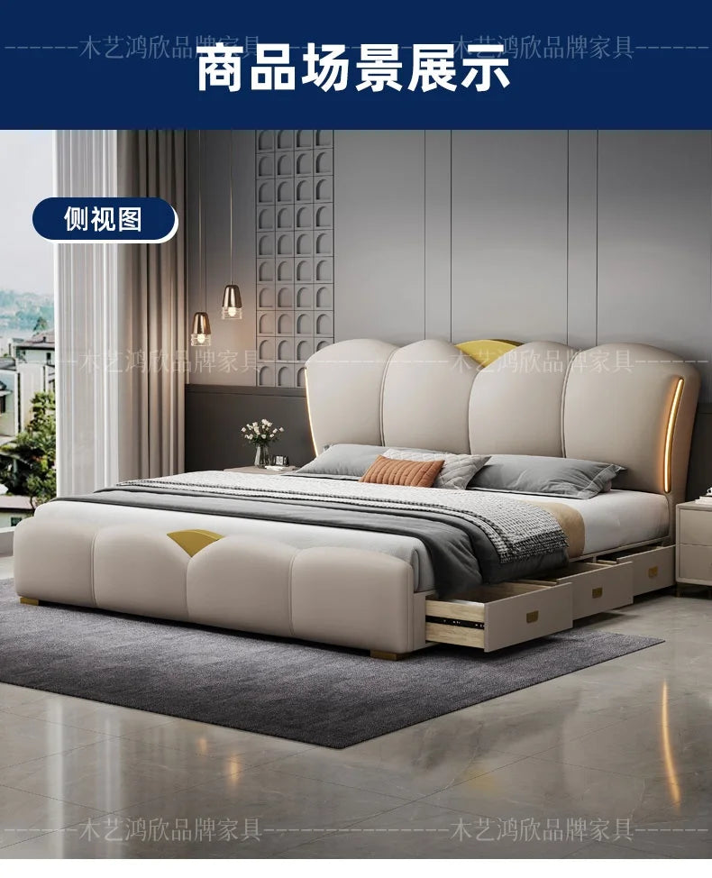 Bedroom Drawer Bed Twin Bedside Table Princess Sleeping Bed Storage Lounge Frame Muebles Para El Hogar House Accessories