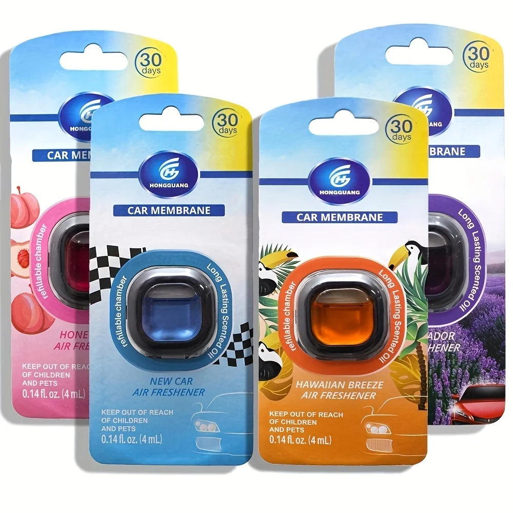 30-Day Long-Lasting Car Air Freshener Vent Clip - Essential Oil Scented Odor Eliminator, 0.14 oz Each, Non-Toxic Fragrance Sourc