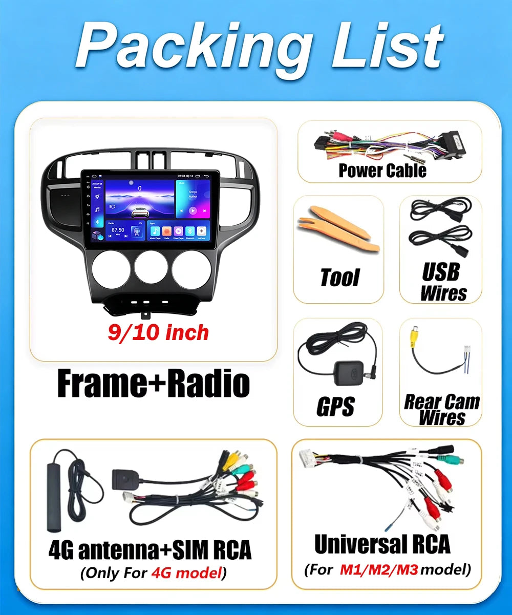 Android 16 For Hyundai Matrix 2001-2010 Car Radio Stereo Head Unit Multimedia Video Player GPS Navigation 2K QLED 9 Inch 5G RDS