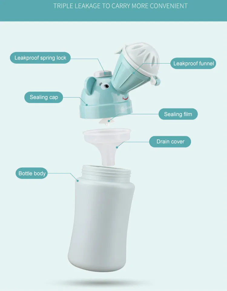 Emergency Portable Kids Urinal Outdoor Car Travel Shrinkable Toilet Pee Bottle 600/750ml Anti-leakage Boy Girl Training Potty
