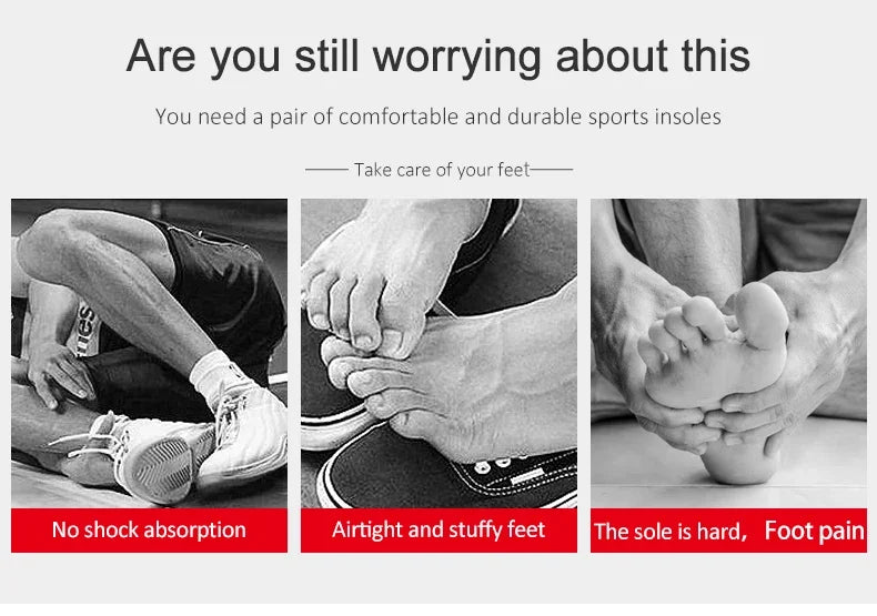 Shock-absorbing sports insole men and women arch support Orthopedic insoles Breathable comfortable running Shoe Pads 2Pcs/4Pcs