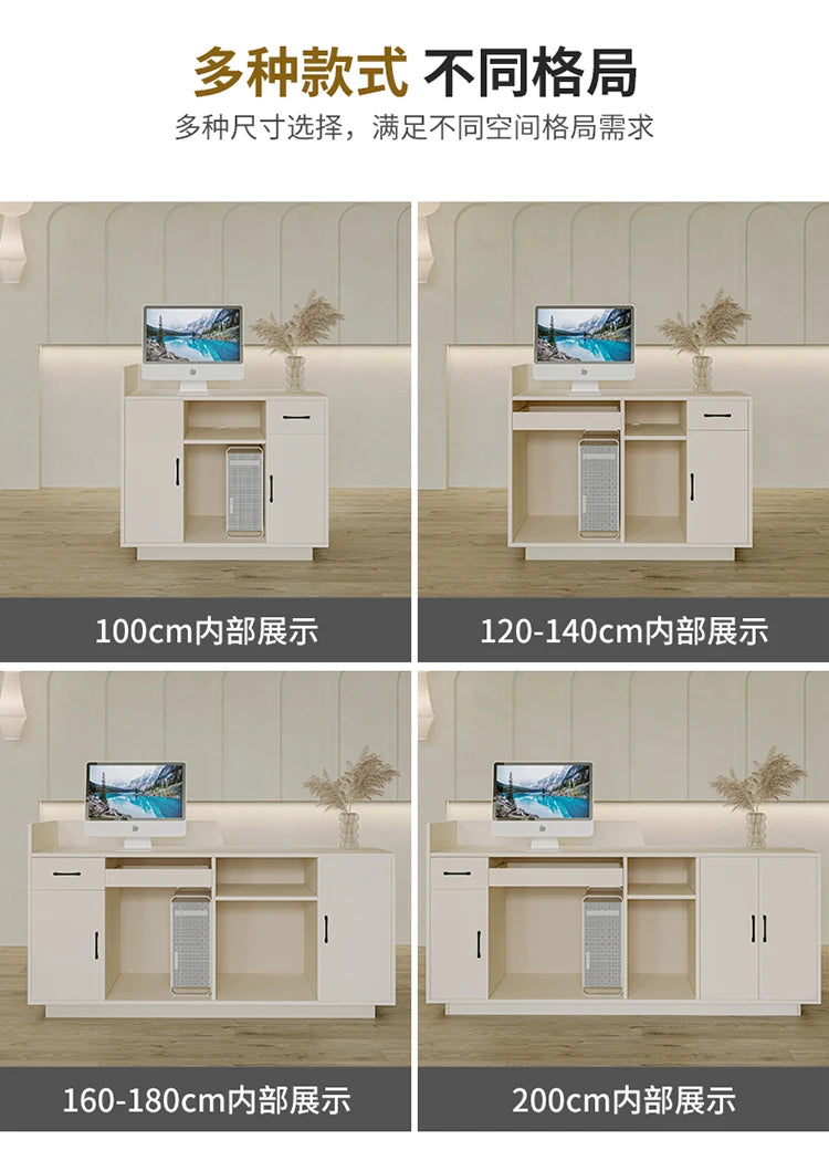 Customized Professional Reception Counter Simple Design Style Reception Desk Creative Storage Theke Empfang Office Furniture