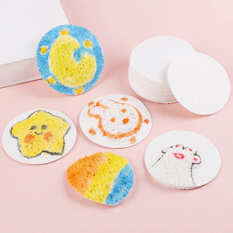 5/100Pcs 3D Drawing Magic Canvas Sponge with Water Brush DIY Art Foam Texture Painting Paper Kids Birthday Party Christmas Gifts