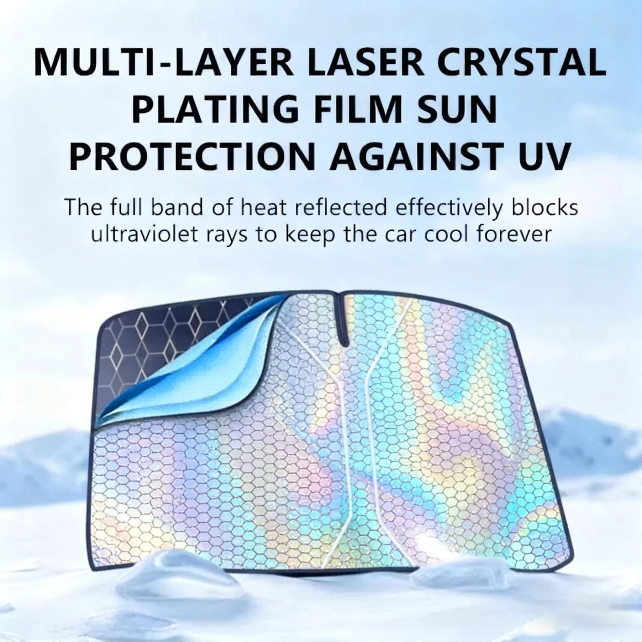 5-Layer Car Windshield Sun Shade Cover Foldable Thicken Front Window UV Refletive Sunshade Curtain Sun Protection Cover