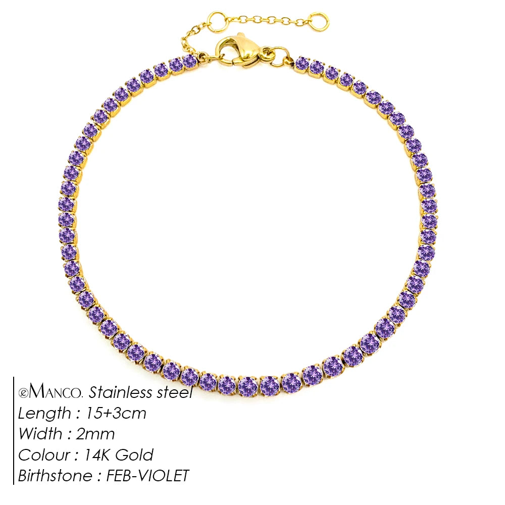 EManco Stainless Steel Women's Zirconia Tennis Bracelet Classic Bridal Accessories Wholesale
