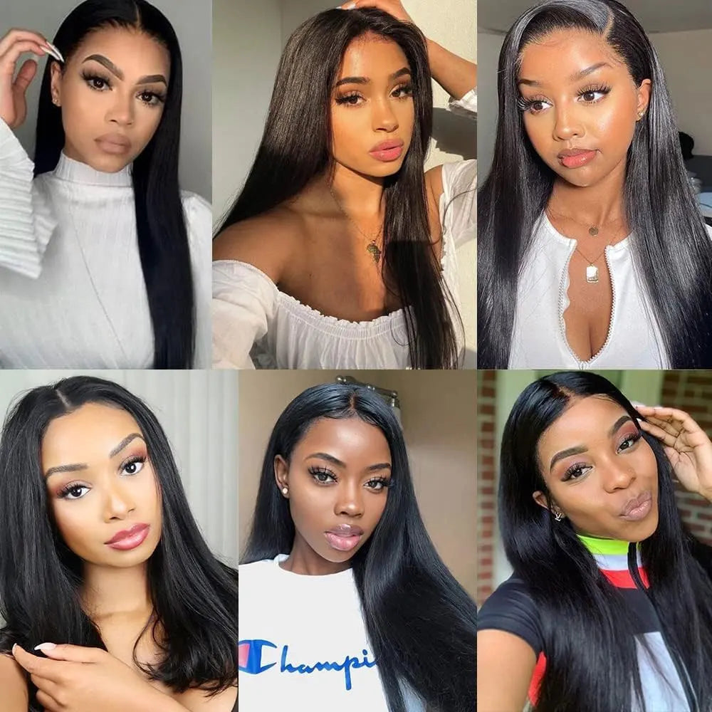 12A Brazilian Long Straight Hair 1/3/4 Bundle Deals Unprocessed Virgin Human Hair Bundles Natural Black Color 12-42 Inches