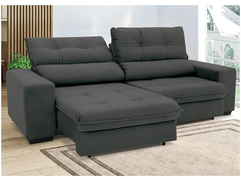 4 Seater Suede Brunello Linoforte Recliner Retractable Sofa