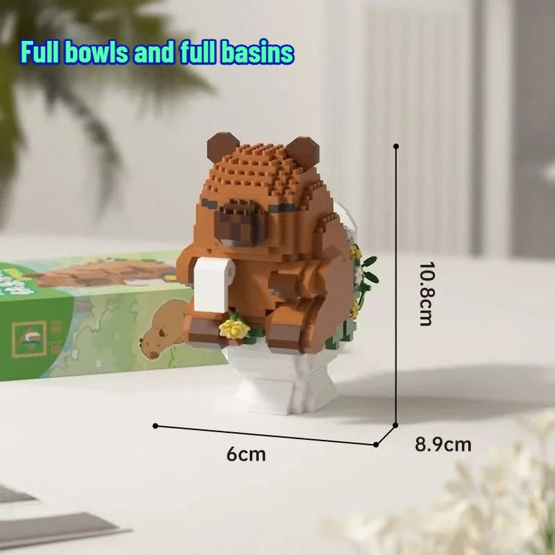 Lovely Cartoon Animals Capybara Micro Diamond Block Construction Model Building Bricks Educational STEM Toys For Kids Gift