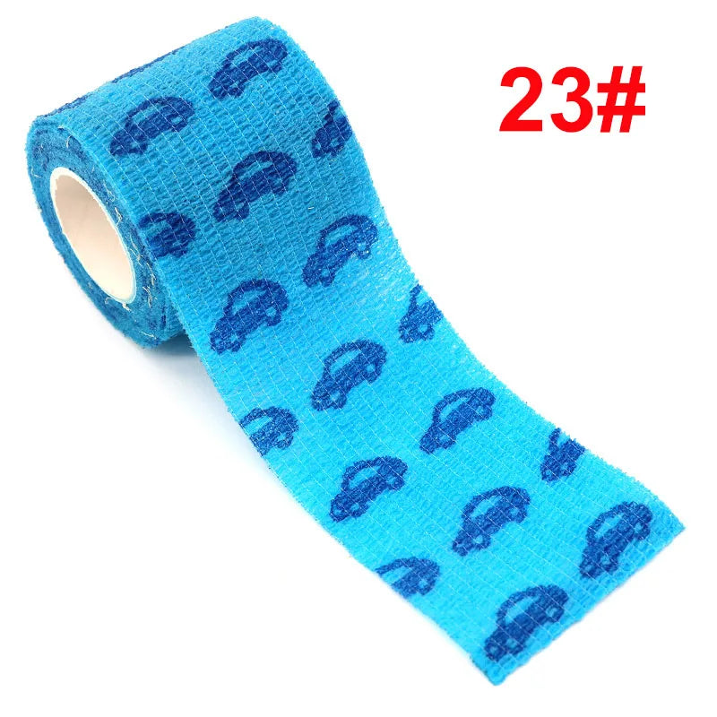 Animal Pattern Printed Self Adhesive Elastic Bandage 4.5m Sports Wrap Tape for Finger Joint Knee First Aid Kit Pet Tape