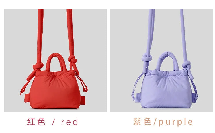Fashion Small Puffer Tote Bag Designer Padded Women Shoulder Bags Nylon Down Cotton Crossbody Bag Mini Lady Handbags 2025