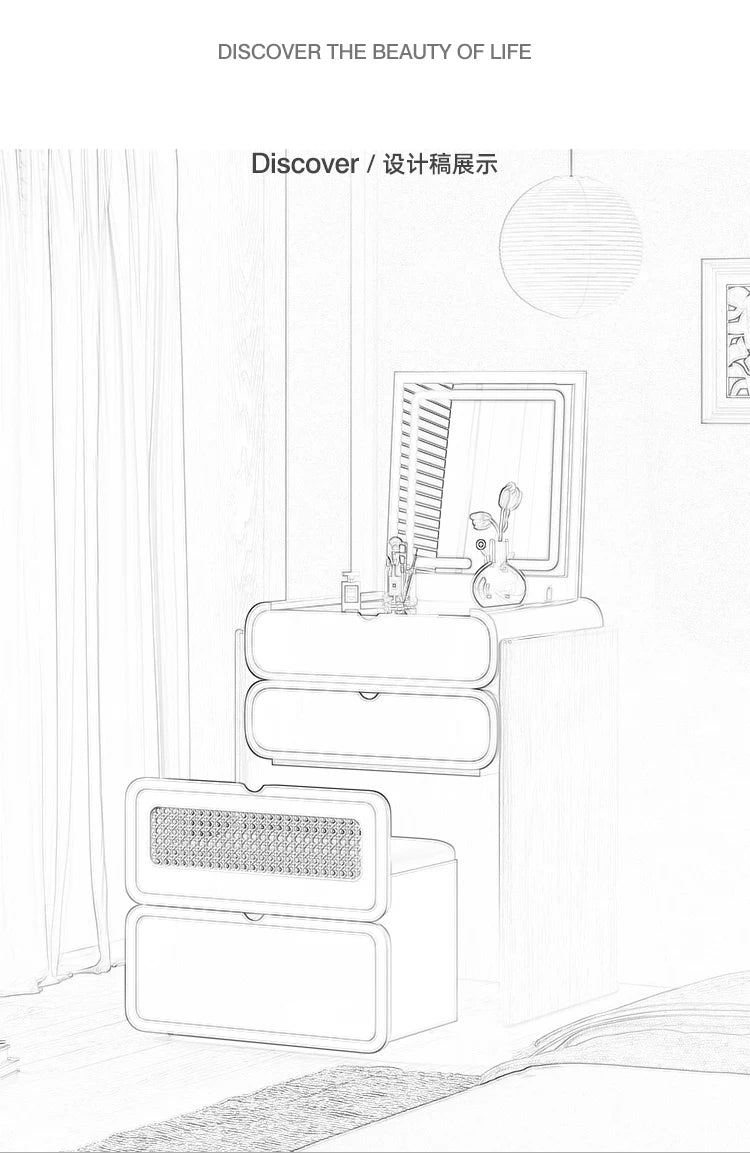 Dressing Table Bedroom Minimalist Design New Mini Bedside Table Storage Elegant Stylish Coiffeuse Maquillage Meuble Furniture