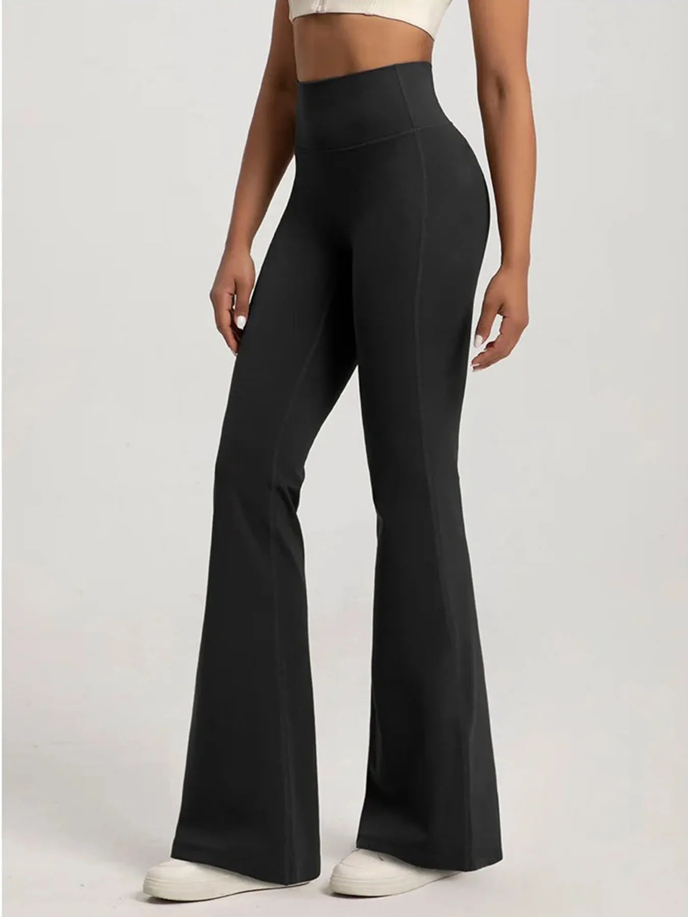 Naked High Waisted Waist Cinching Hip Lifting Fitness Exercise Elastic Bell Bottom Pants Women Casual Outdoor Running Yoga Pants