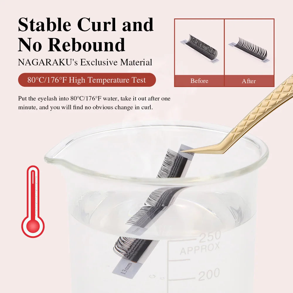 NAGARAKU U Shape YY 2D UU Soft Light Natural Eyelash Extensions Parallel Makeup Supplies