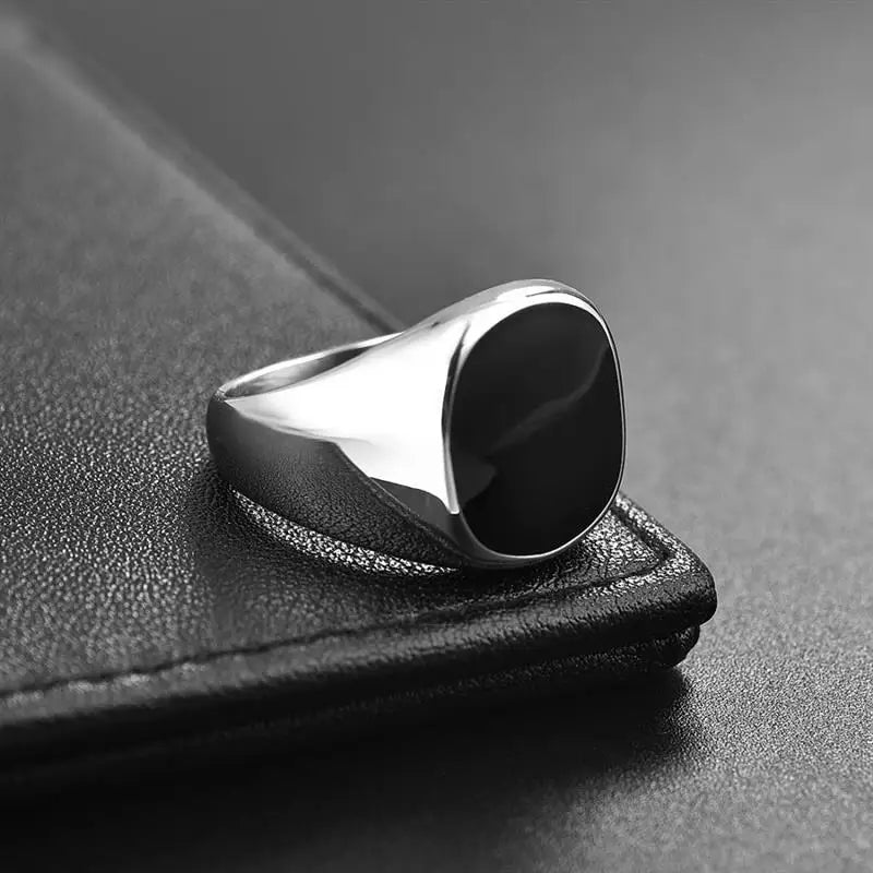 Jiayiqi Men'S Ring Punk Rock 316L Stainless Steel Signet Ring For Men Hip Hop Party Jewelry Male Wedding Gift Custom accept